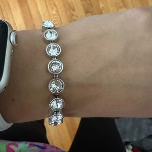 Swarovski touchstone Crystal silver tone ice bracelet